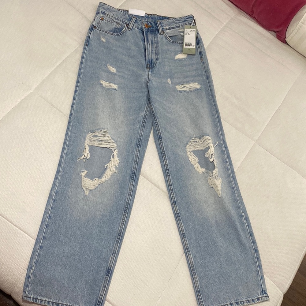 Loose straight high waisted jeans